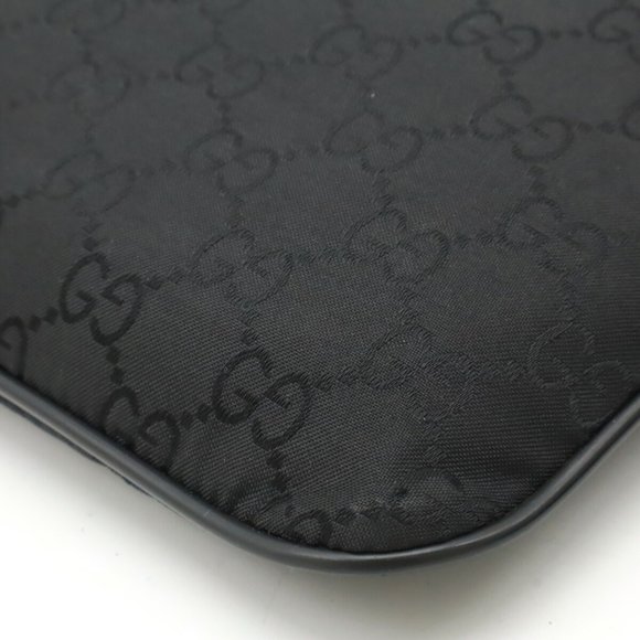GUCCI GG Nylon Shoulder Bag Black Grey 449183 - Picture 4 of 8